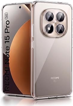 Rongep [Maxi-Clear] Redmi Note 15 Pro 5G için Şeffaf Telefon Kılıfı Kamera Yükseltili Redmi Note 15Pro 5G Koruyucu Esnek ve Hafif Yapı Darbelere Karşı Telefonu Kaplayan Redmi Note 15 Pro 5G Kılıfı