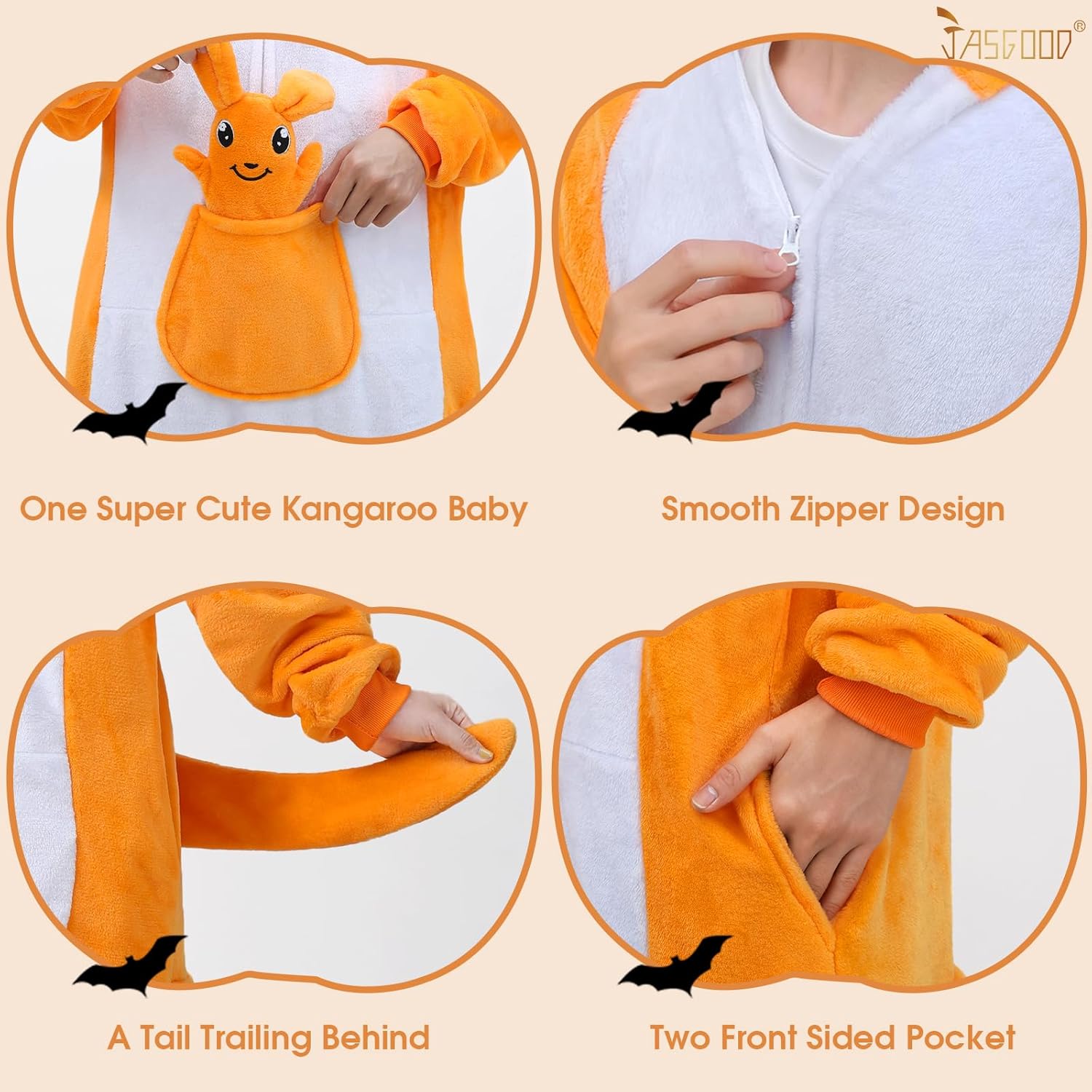 Adult Animal Kangaroo Onesie Animal One-Piece Pajamas Unisex Halloween Cosplay Costume Pajamas for Women and Men - Image 5