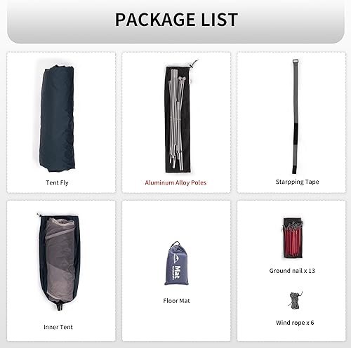 Miniatura 9 de Naturehike Cloud-Up - Tienda de campaña ligera para 3 personas con huella, 3 estaciones, cúpula de pie, camping, senderismo, mochila impermeable