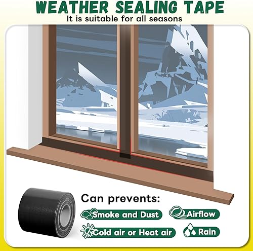 Miniatura 3 de Cinta de Sellado para Ventanas, Aislamiento de Aire Acondicionado de Ventana, Sello de Aire Acondicionado Alrededor del Marco, 3 Pulgadas x 65.5