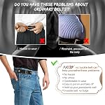 SUOSDEY 2 Pack Non ceintures de ceinture pour hommes femmes, ceinture latérale élastique extensible réglable 1.5 Boucles de ceinture de pouce