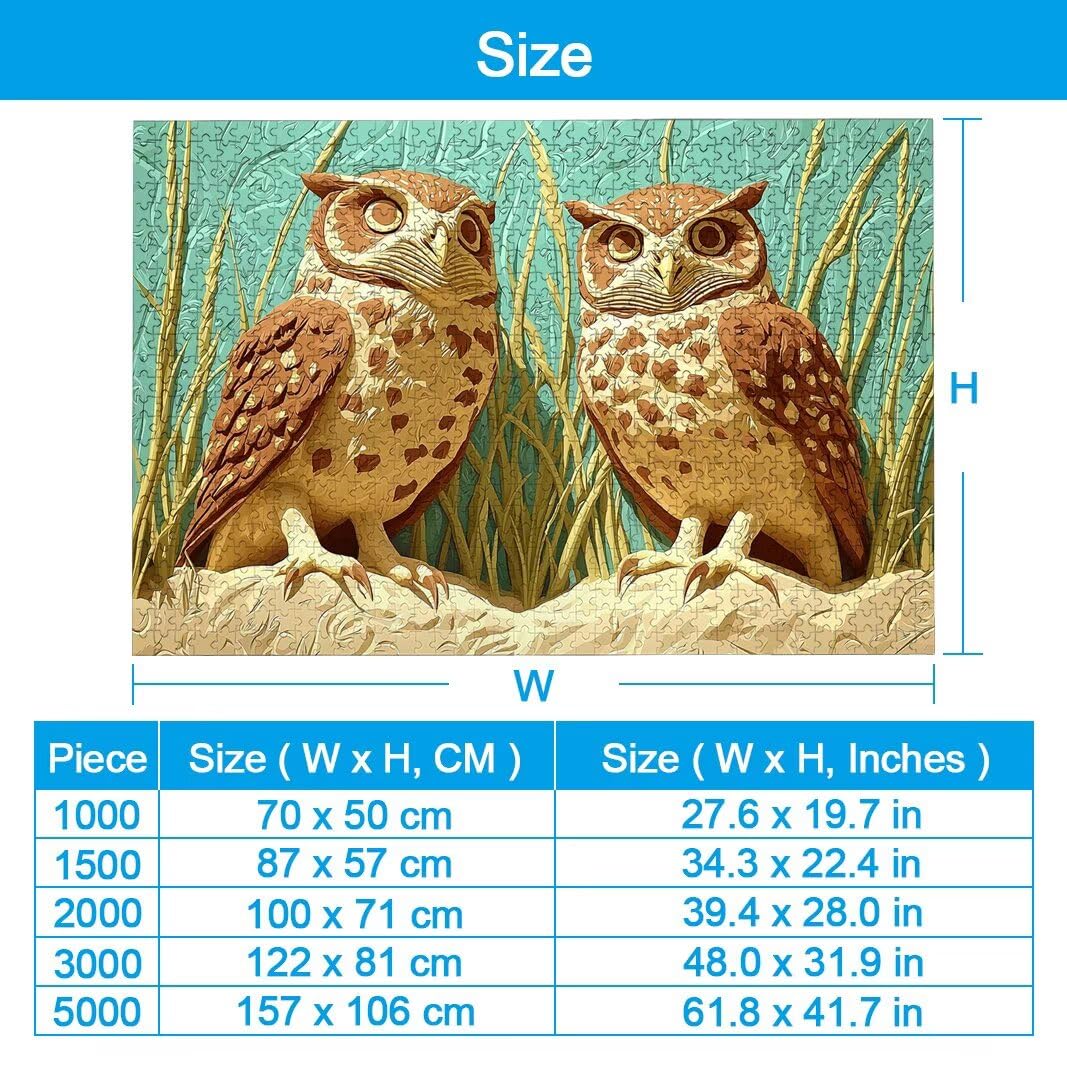Puzzle 1000 Teile, Eule Puzzle 1000 Teile Erwachsene für Geschenke -3022