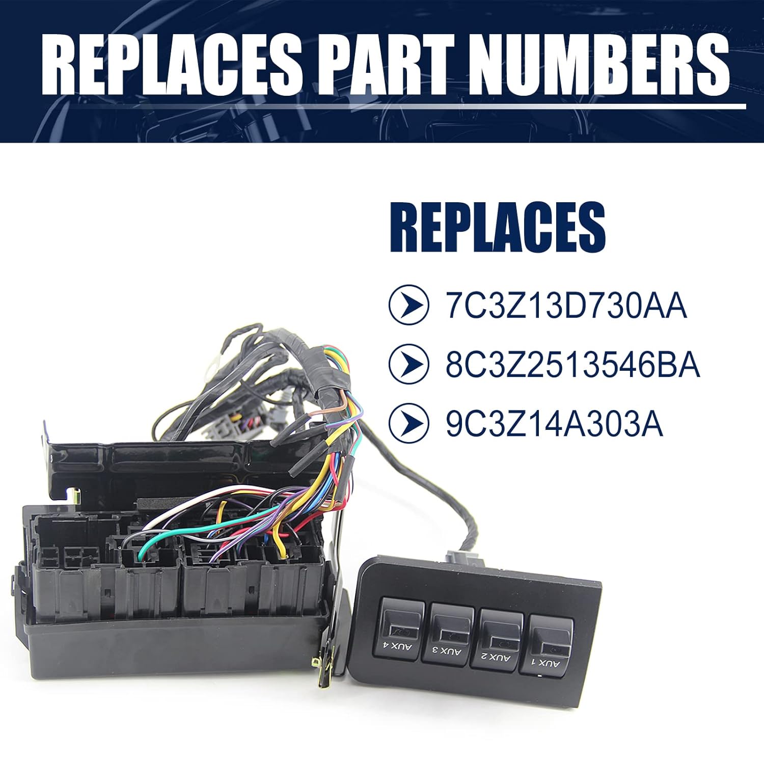 Auxiliary Dash Upfitter Switch Replacement for Ford F250 F350 F450 F550 Super Duty 2009-2016 Replace AL3Z13D730AA
