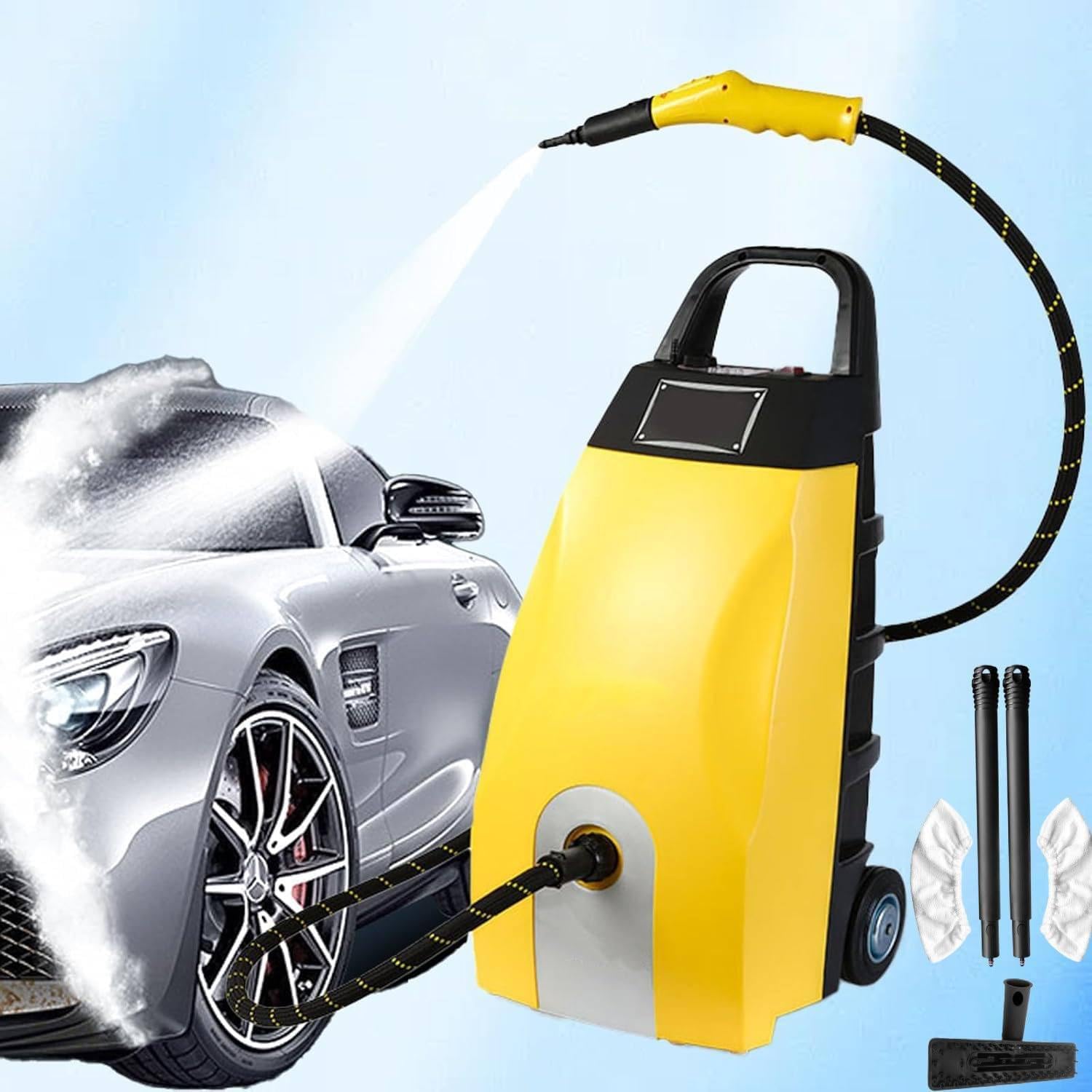 2500W Steam Cleaner Large Steam Cleaner with 6 Accessories Steam Flow 120ml min Steam Temperature 110 C Water