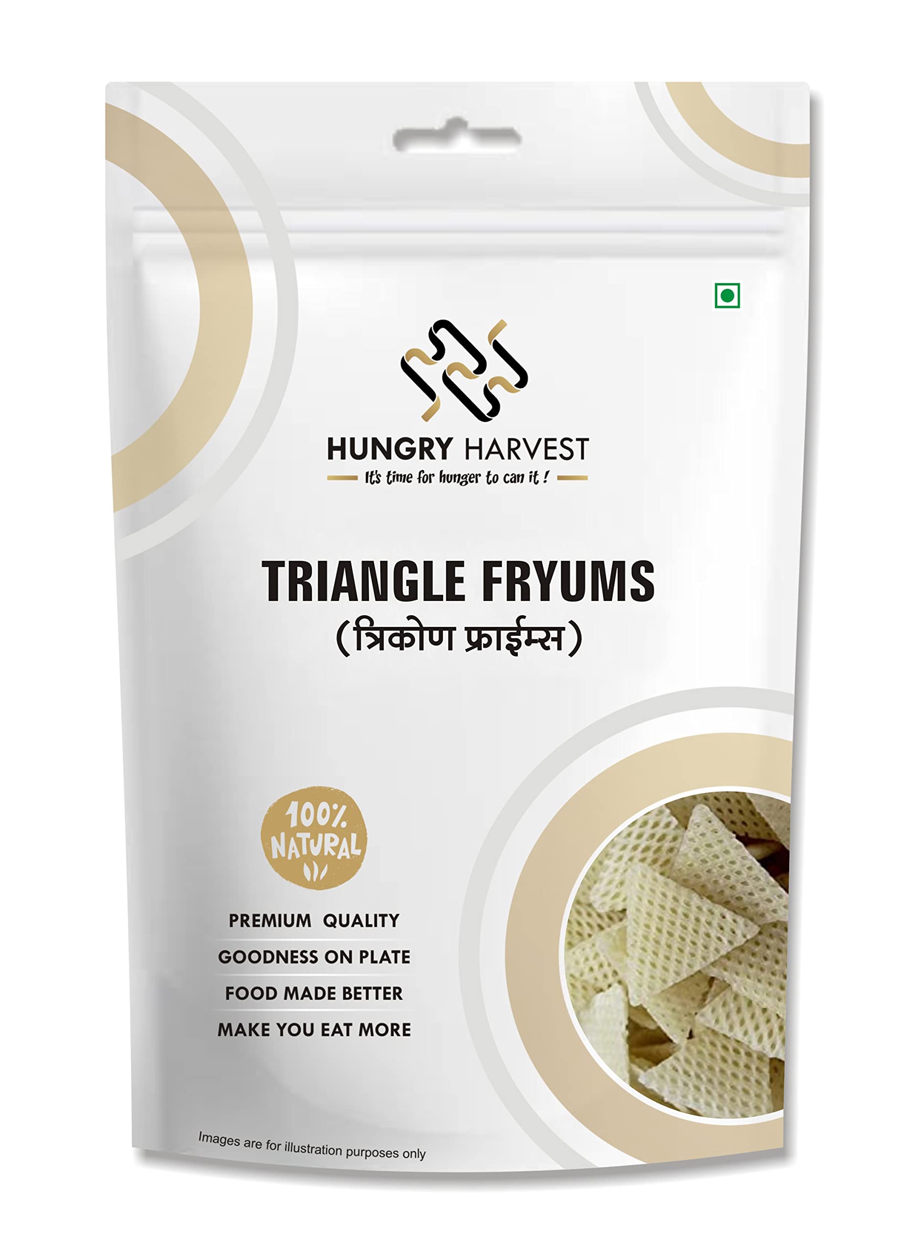 Hungry Harvest Triangles fryums Crunchy and Tasty Ready to Fry CHAAT Masala Free 200 Gram (B094H2JJT6) Amazon Price History, Amazon Price Tracker