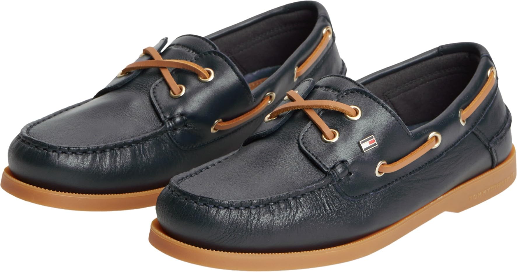 Tommy Hilfiger Damen Th Flag Boat Shoe Core Leather Fw0fw09463 Bootsschuhe