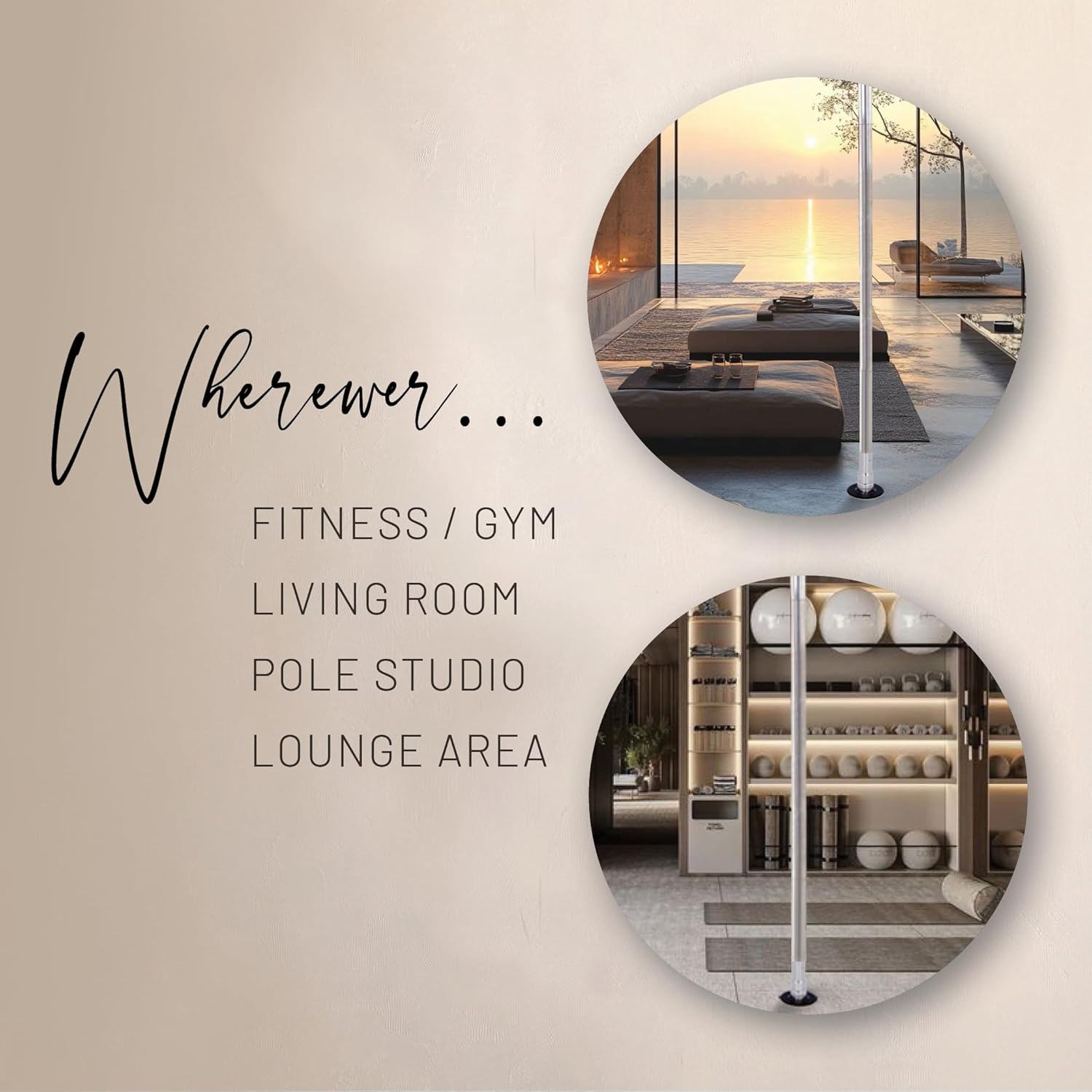 LUPIT Classic G2 Quick Lock - Portable Dance Pole for Home - Spinning & Static Mode - Professional Pole Dancing Pole for Apartment, Club, Party, Pub - Easy Installation - No Drilling