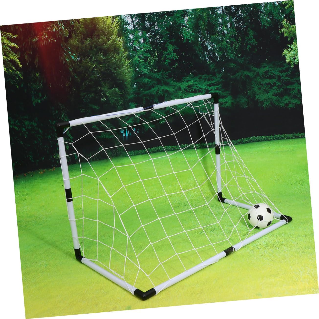 BESTonZON 1pc Lightweight Football Net Door for Boys and Girls Soccer Mesh Goal Weather-Resistant Design for Backyard Outdoor for Family Games and Practice Sessions