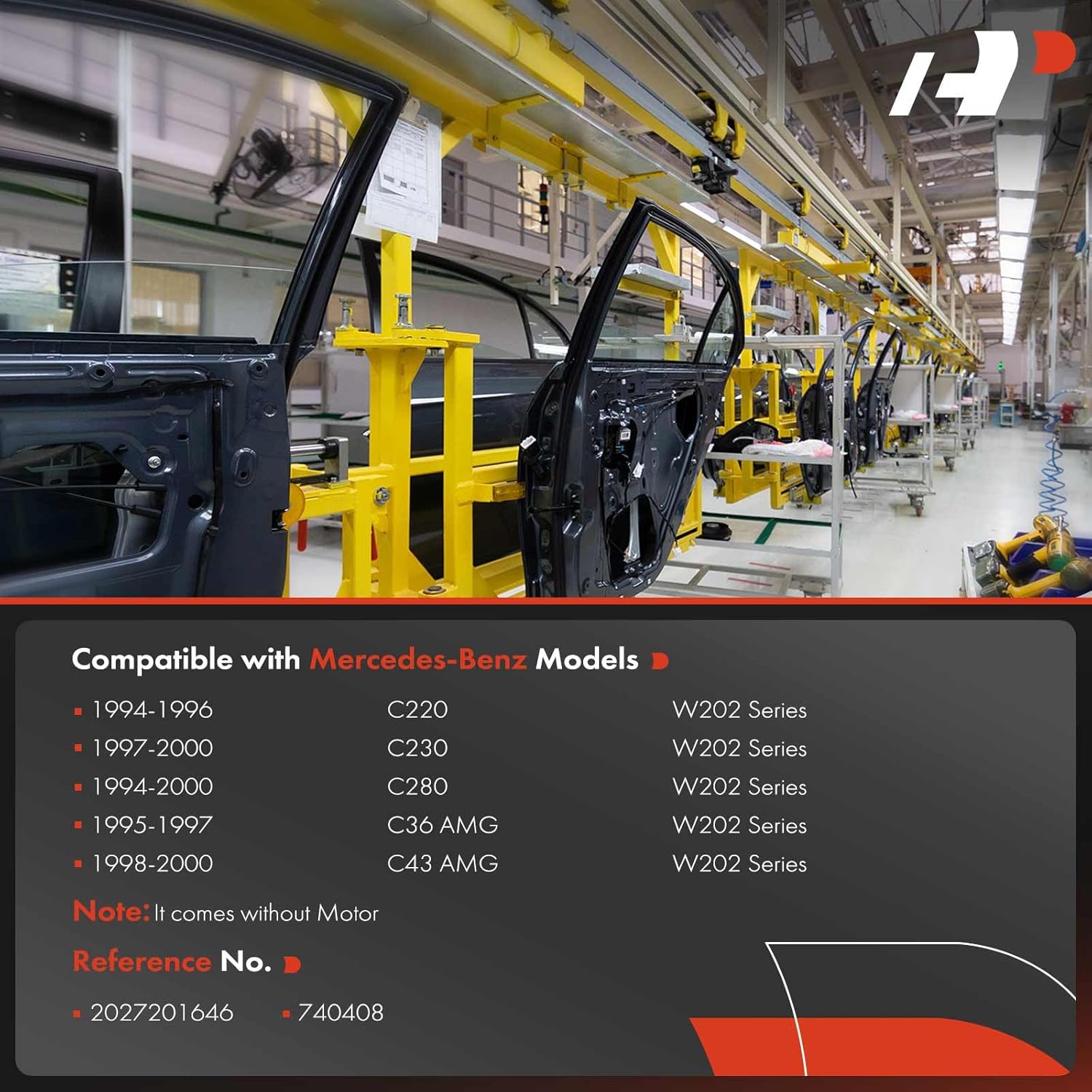 A-Premium Power Window Regulator Front Driver Side Compatible with Mercedes-Benz C220 1994-1996, C280 1994-2000, C230 1997-2000, C43 AMG 1998-2000, C36 AMG 1995-1997, Without Motor