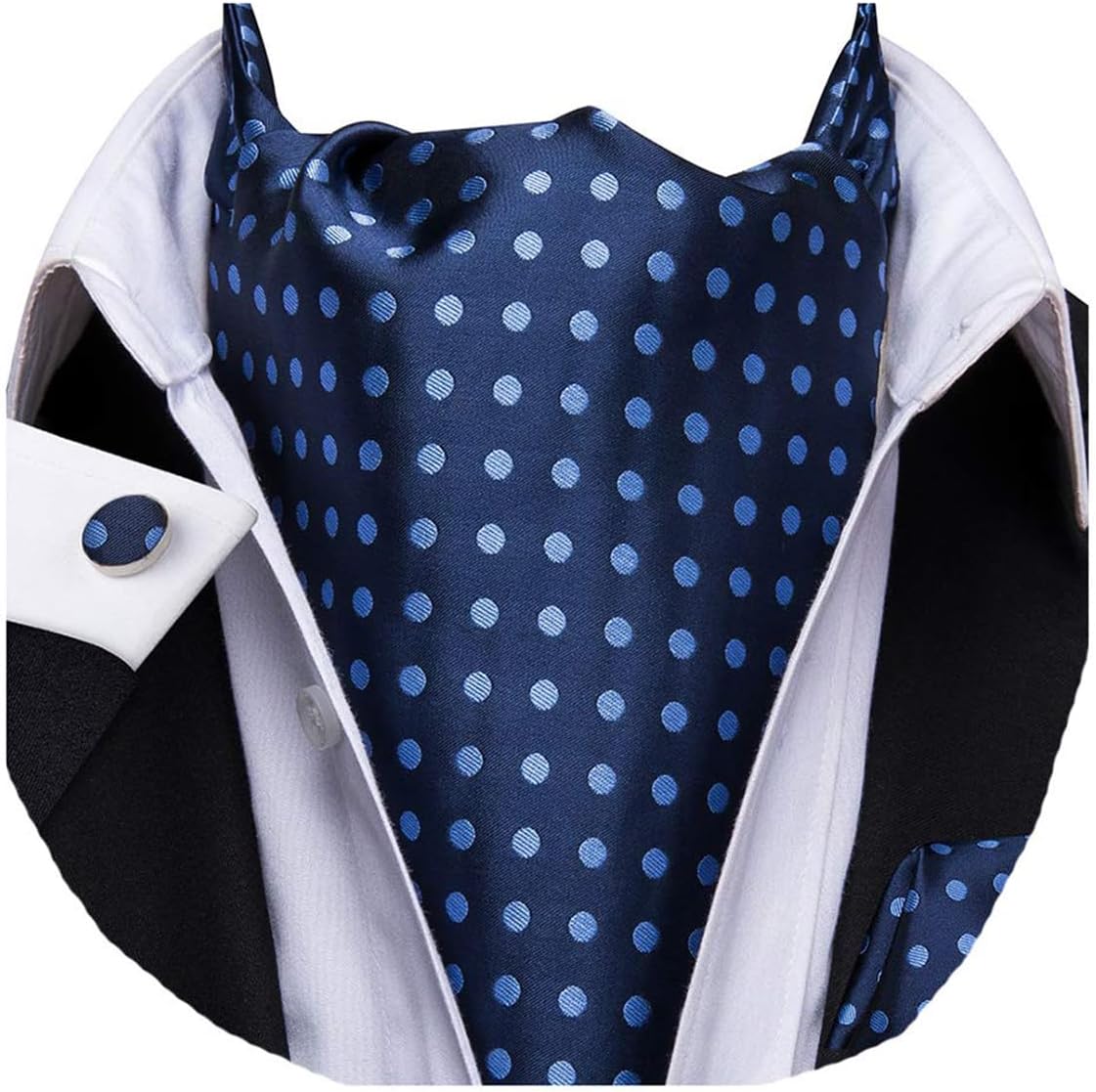 Dubulle Paisley Floral Ascot for Men Self Tie Mens Cravat and Pocket Square Cufflinks Wedding