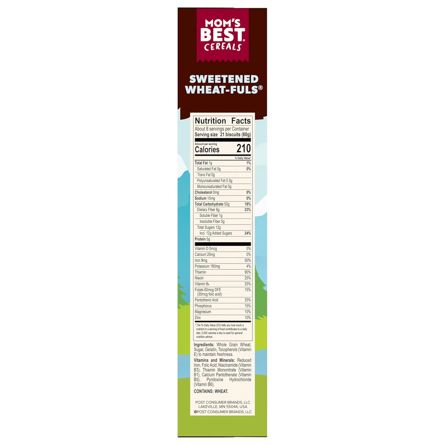 Mom's Best Sweetened Wheatfuls Shredded Wheat Cereal, Sweetened Cereal Made with Whole Grains, No High-Fructose Corn Syrup, No Artificial Sweeteners or Preservatives, 16.5 OZ Box (Pack of 8)