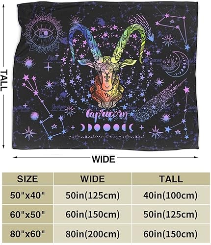 Miniatura 3 de Capricornio - Manta de constelación del signo del zodiaco, manta de franela de astrología, manta de regalos de constelación para mujeres y hombres,