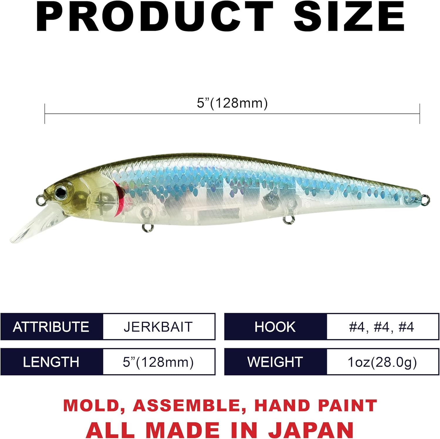 LUCKY CRAFT Pointer 128SP, Freshwater Lake Bass Fishing Lure, Jerkbait, Suspending, Fishing Gear, Fishing Accessories, Fishing Tackle
