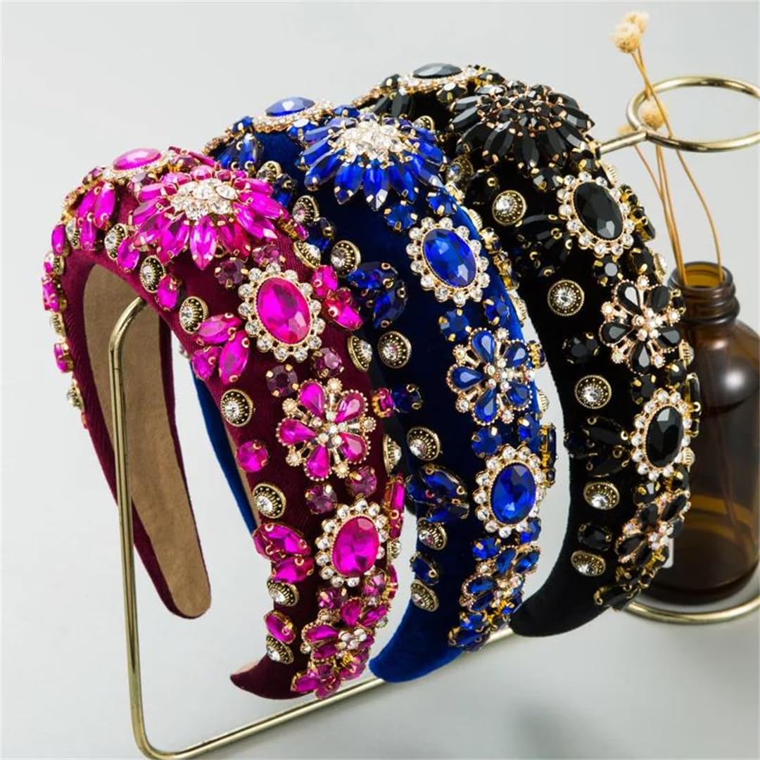 Donne in pile Spugna Piena Diamante Fascia Diamante Fiore Accessori Per Capelli Partito Brillante Hairband Cerchio Ragazza Moda Copricapo