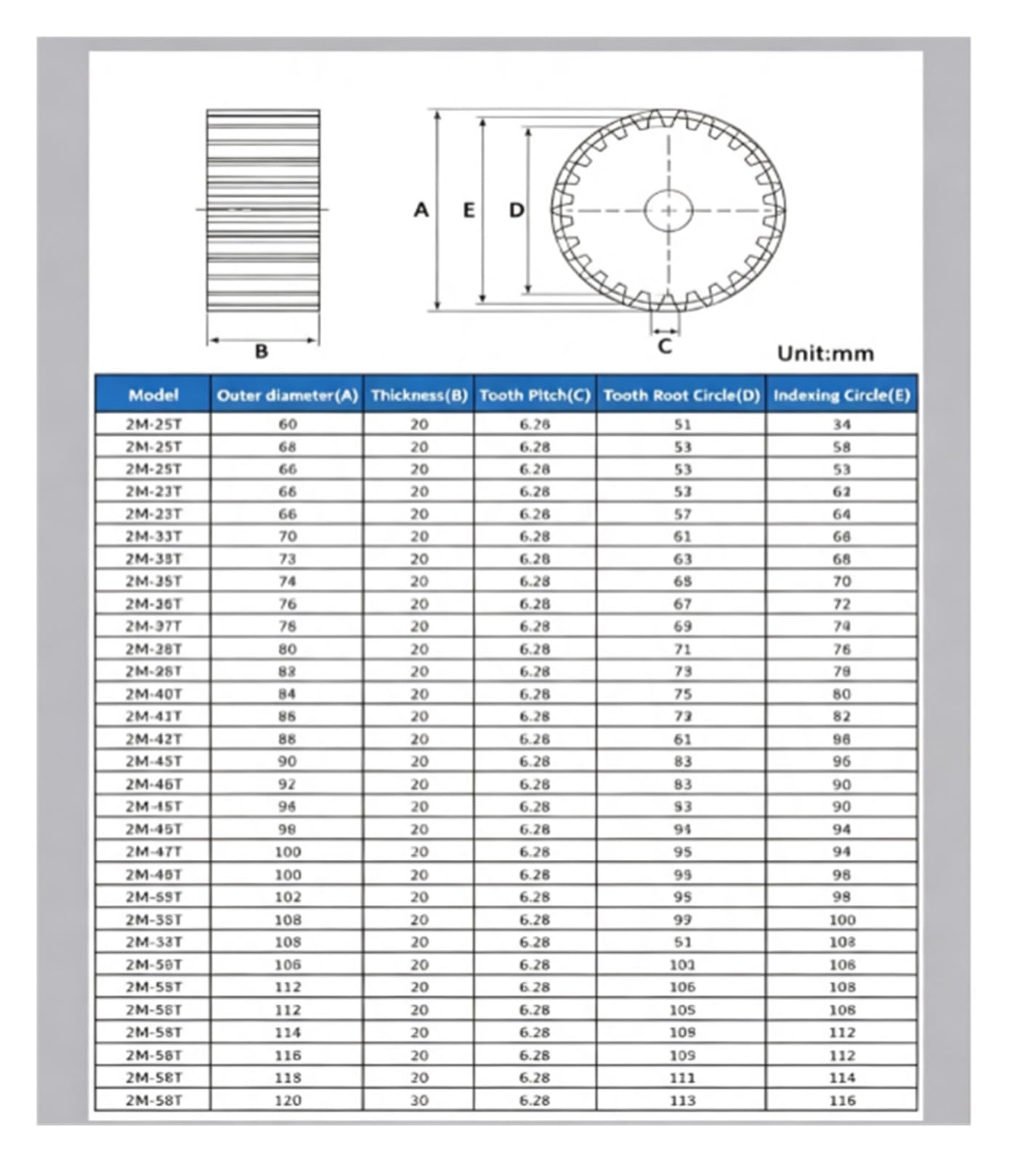 1pc Spur Gear(2M - 58Teeth)