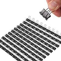 Vista 14 de Clips pequeños para carpeta, paquete de 96, 3/4 pulgadas, estándar de 0.748 in, negro, capacidad de 0.31 pulgadas, abrazadera plegable, clips