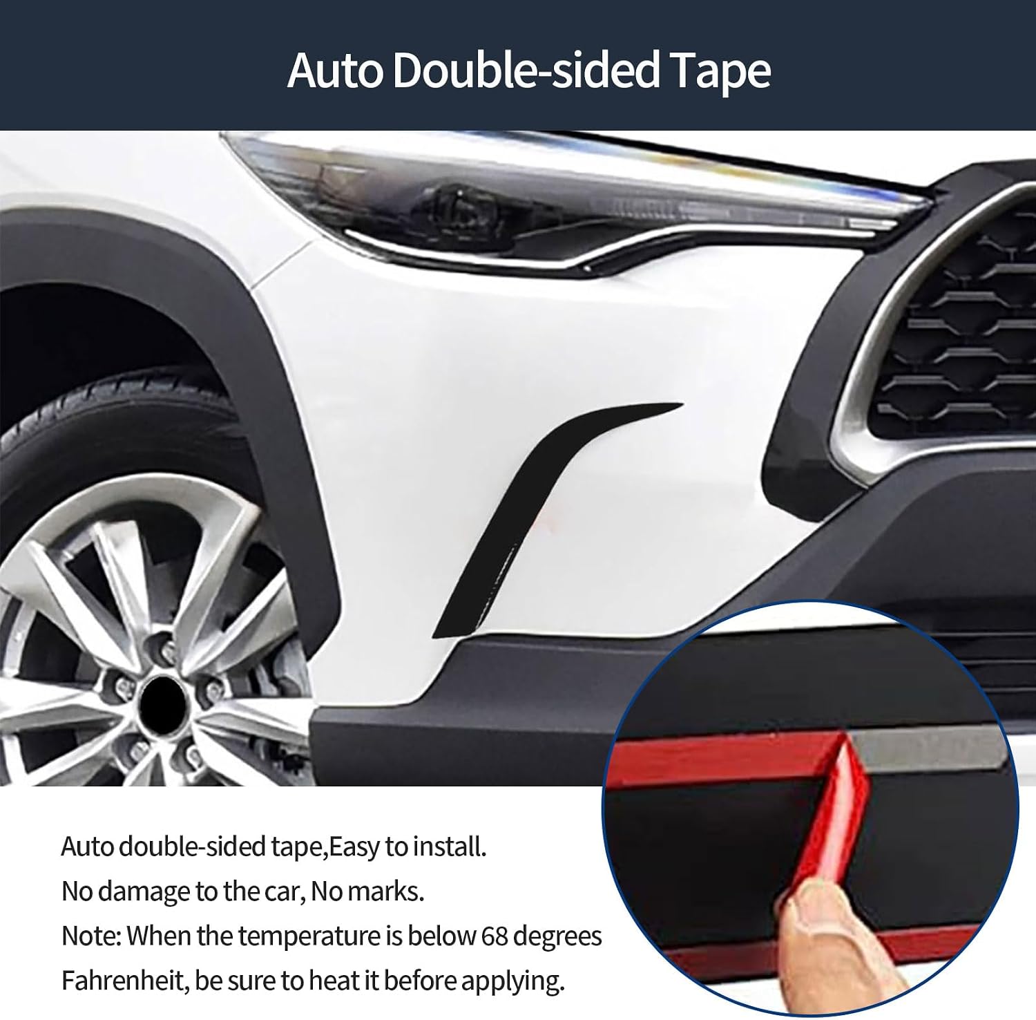 Headlight Front Light Lamp Cover Trims Compatible with Toyota Corolla Cross L/LE/XLE 2026 2025-2022 Headlight Blade Trim Exterior Car Accessories ABS 2PCS(Glossy Black Style)