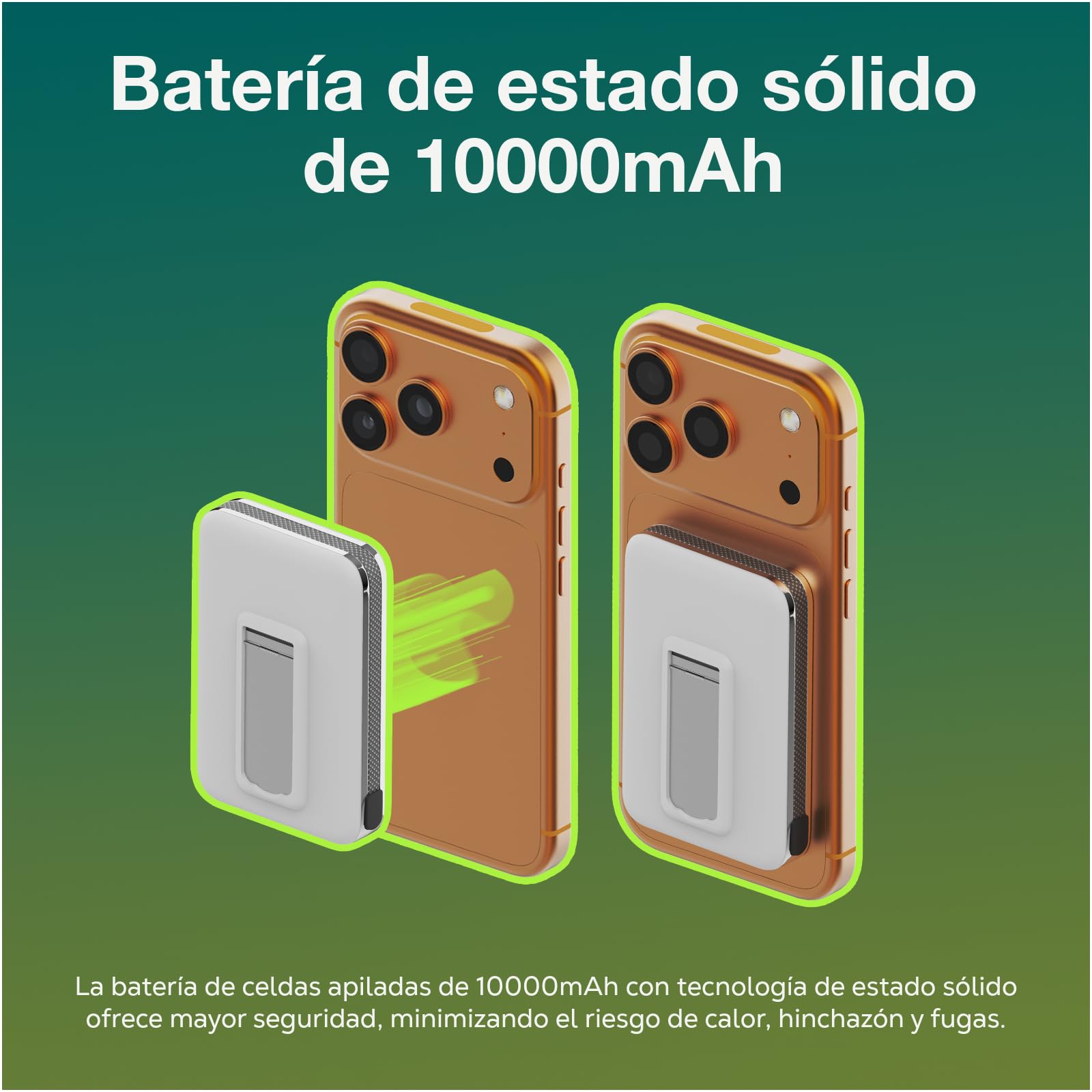 Power Bank Magnético Qi2.2 25W Certificado – 10000mAh Cargador Inalámbrico de Carga Rápida – Cable USB-C 35W – Batería Externa para MagSafe – para iPhone 17/16/15/14/13 Pro/MAX de WanderS - Blanco