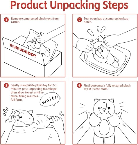 Miniatura 3 de NiuniuDaddy - Animales de peluche para perros con peso para la ansiedad, 3.3 libras, juguetes de peluche con peso para adultos, niños, niñas, niños,