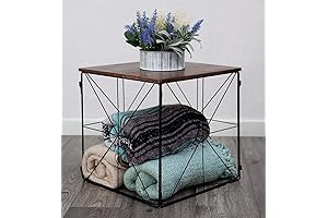 Square Folding Wire Basket for Blanket Table Storage