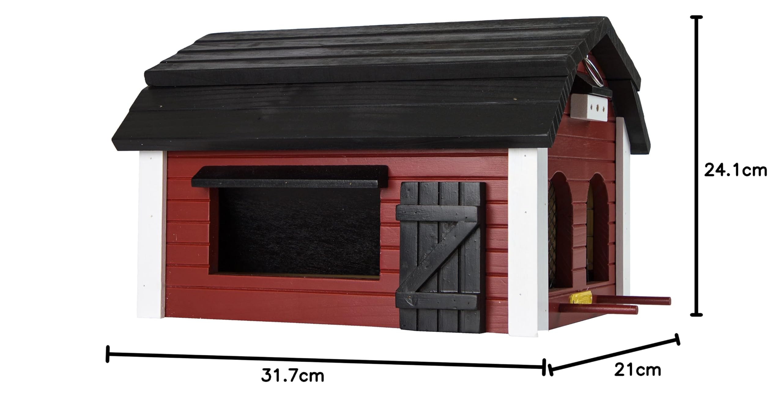 Wildlife Garden WG221 Futterscheune Rot - Vogelfutterhaus aus Holz