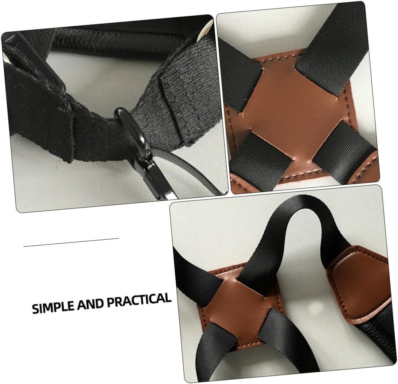 SHOWERORO Saxophone Double Shoulder Strap Padded Leather Design for Even Weight Distribution Comfortable Fit for Adults and Saxophone Accessory
