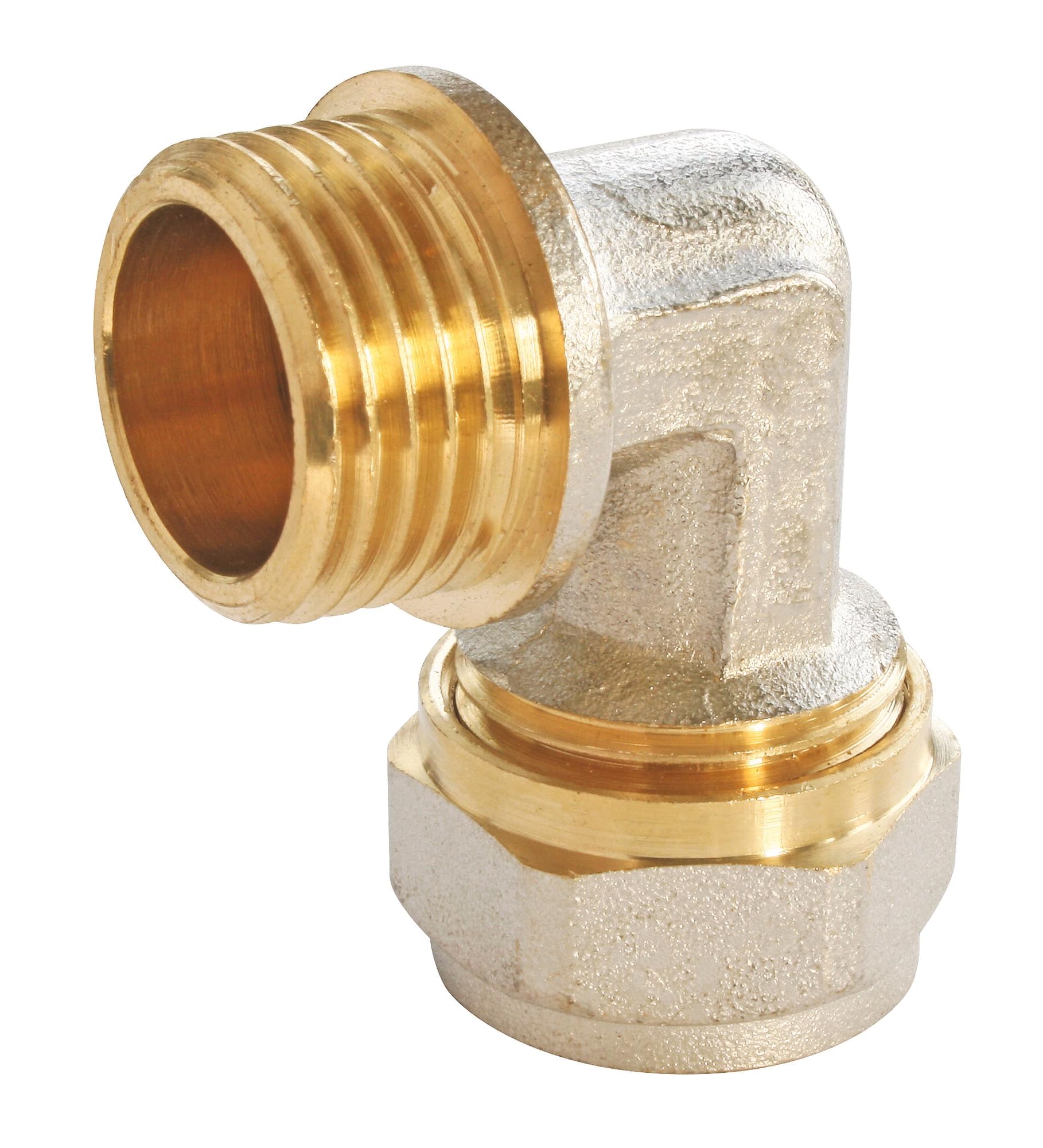 SOMATHERM FOR YOU - Raccord Coudé à Compression pour Tube Multicouche Ø20 - Coude Mâle 15/​21 (1/​2") - Installation Rapide et Facile - Gris/​Argent - Applications Chauffage et Sanitaire