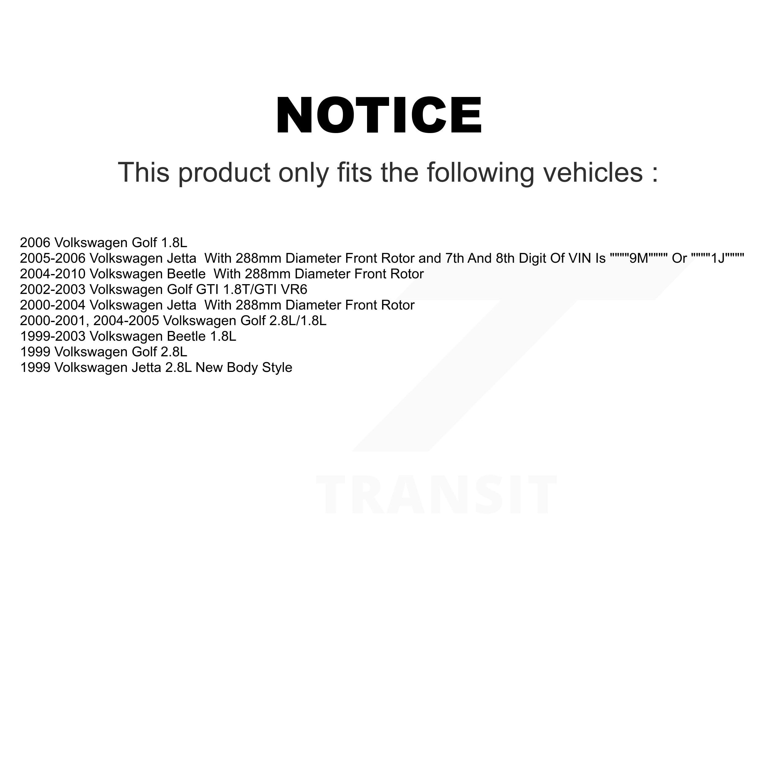 Front Disc Brake Rotors And Semi-Metallic Pads Kit Replacement For Volkswagen Jetta Golf Beetle K8S-100342