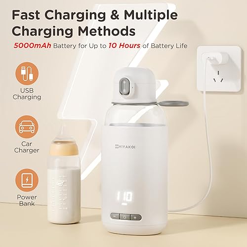 Miniatura 6 de Calentador portátil de agua y leche, calentador de biberones HIYAKOI On The Go de calentamiento rápido para leche materna de fórmula para bebés, 6