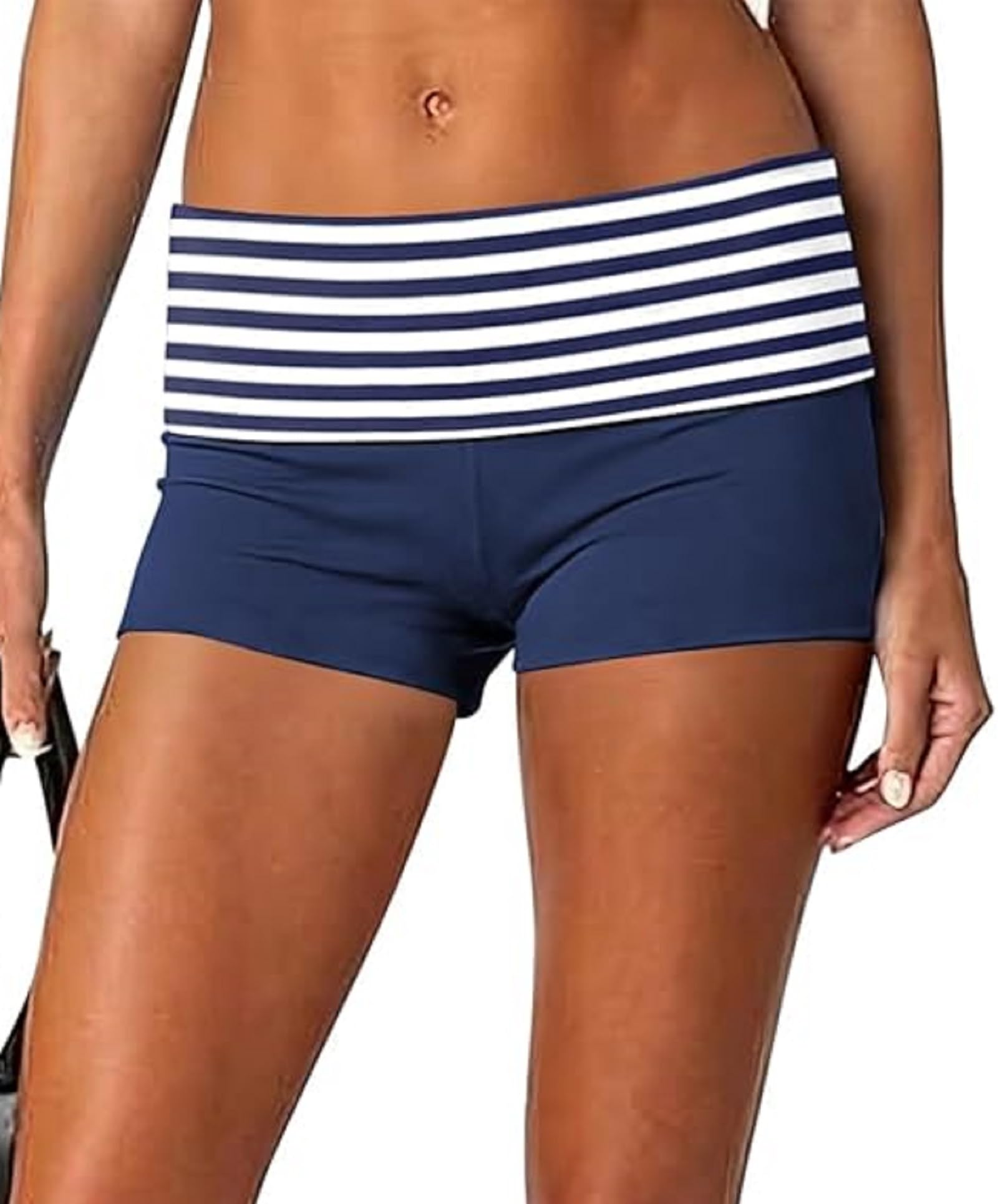 Women Fold Over Lounge Shorts Sexy Low Rise Yoga Shorts