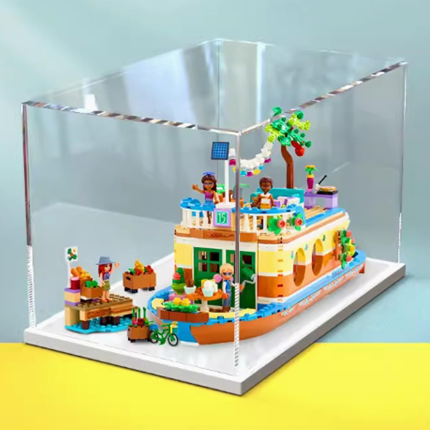Vitrina Acrílica Para LEGO 75398 Y 75379, Caja Expositora A Prueba De Polvo De 35x20x42 Cm, Giratoria 360° Y Fácil Montaje