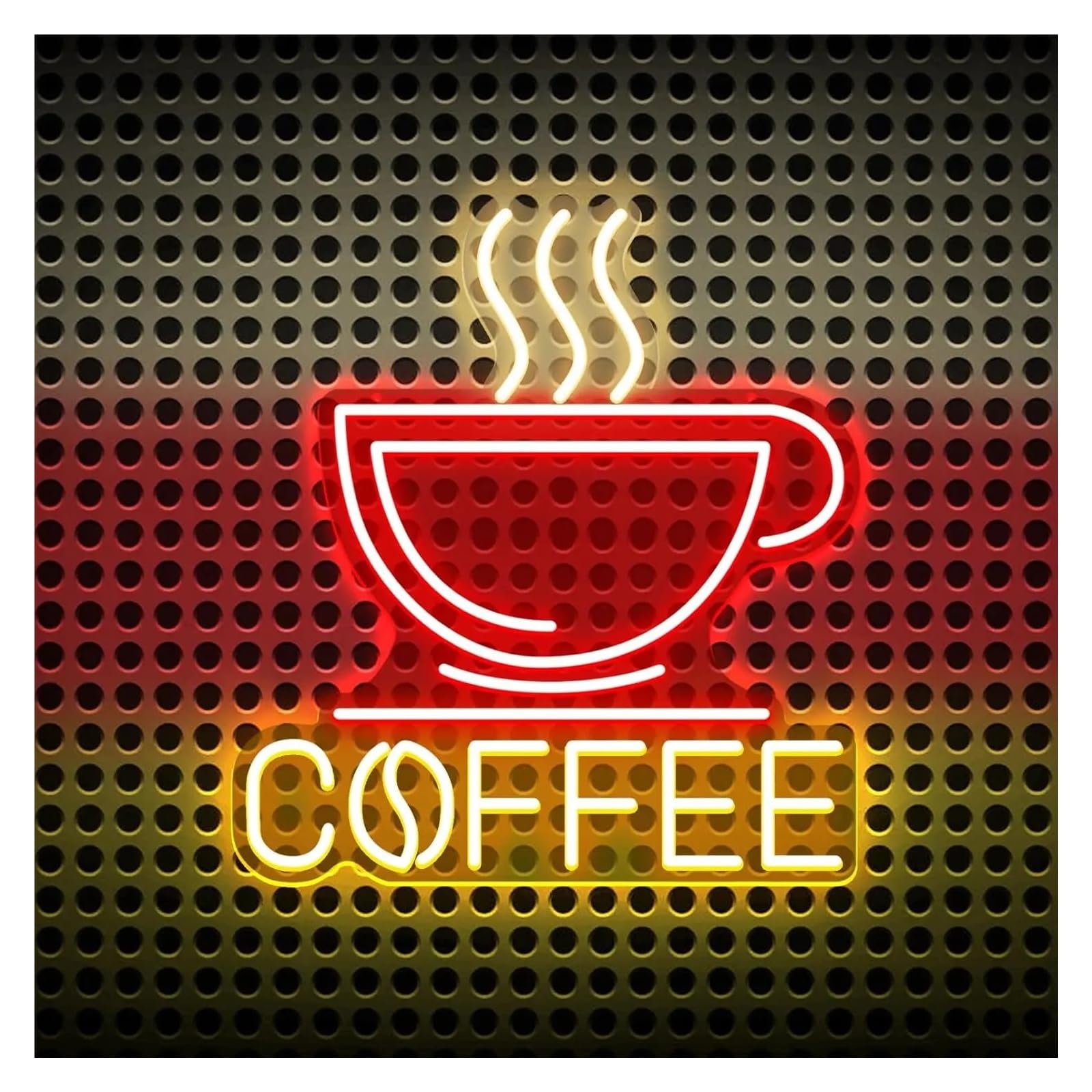 LEMST Signs Lamp Coffee Neon Sign LED Light for Cafe Milk Tea Shop Bar Restaurant Store Dessert Party Window Wall Art Decor USB Powered Illuminated 34cmx31cm