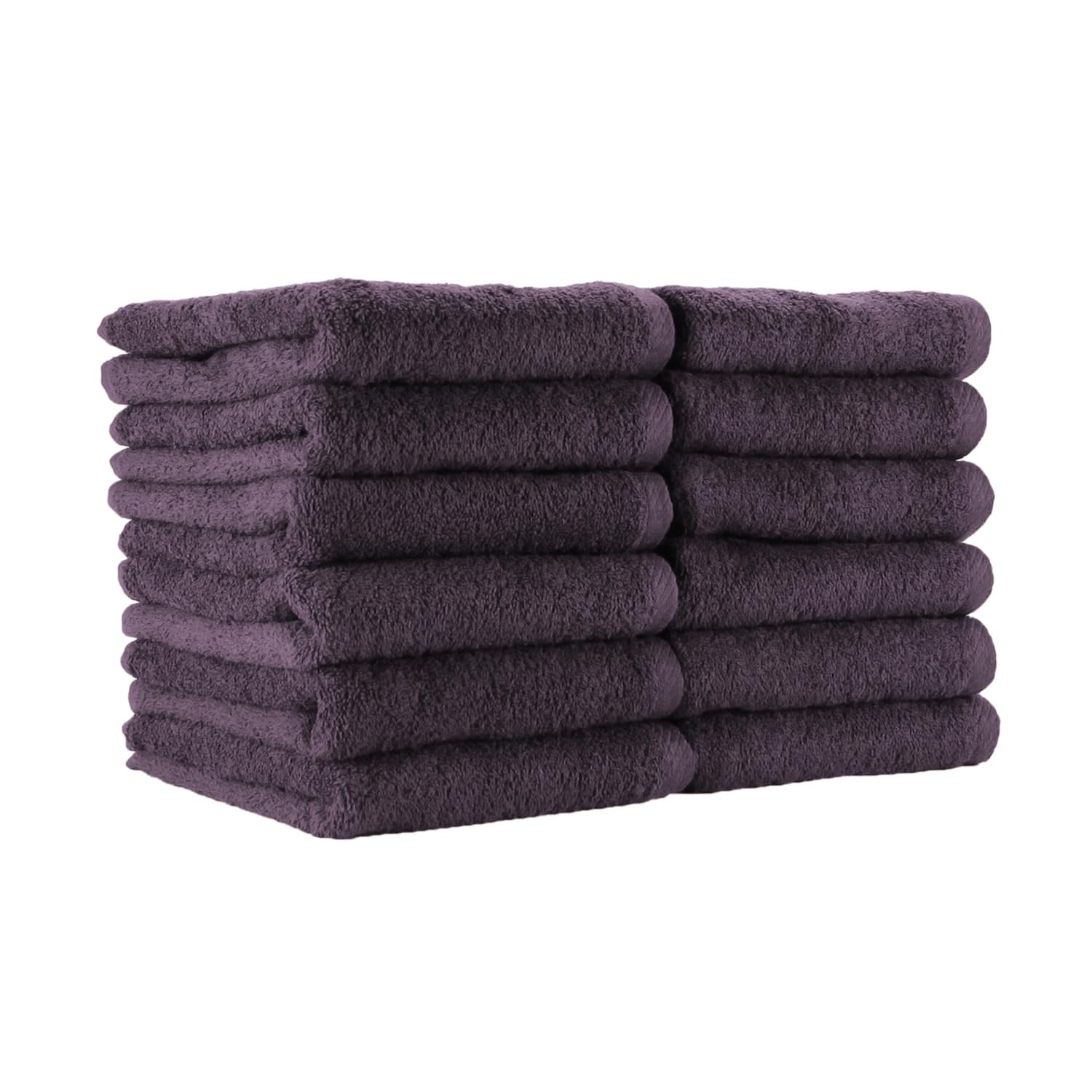 Arkwright Bleach Proof Salon Towels - Pack of 12 - Highly Absorbent, 100% Cotton, Quick Dry Spa Face Towel for Hair Stylist, Barber, Pedicure, and Esthetician, 16 x 27 in, Eggplant