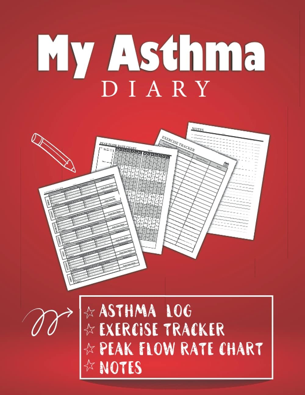 My Asthma Diary: Ideal logbook to monitor your asthma triggers, asthma medications,peak flow rate chart, exercise tracker,notes | Large Format A4 Paperback – 11 June 2021