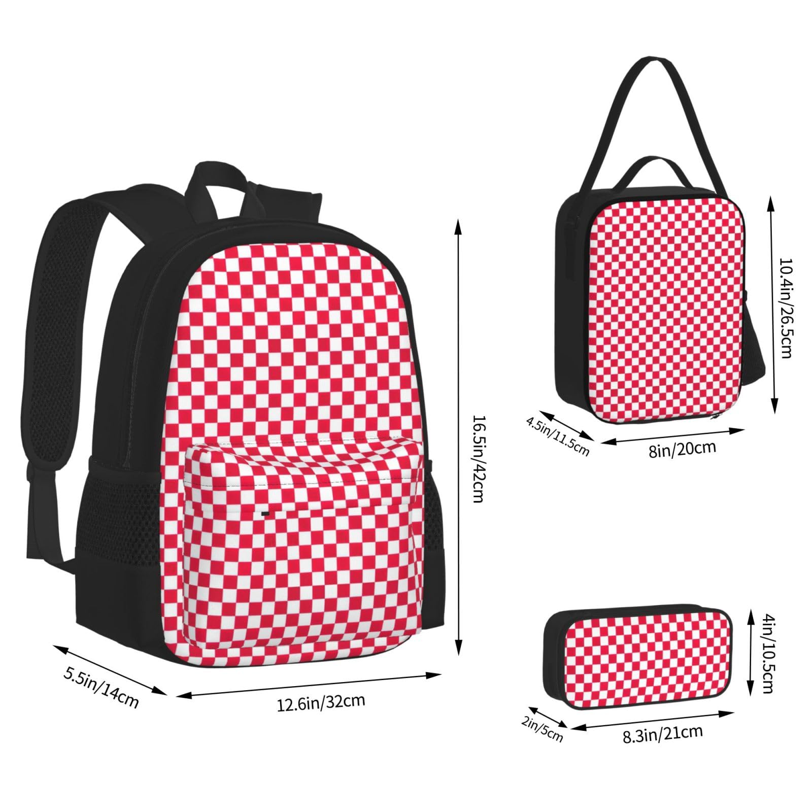 Zaino, borsa portapranzo, astuccio, set da 3 pezzi, per lavoro e