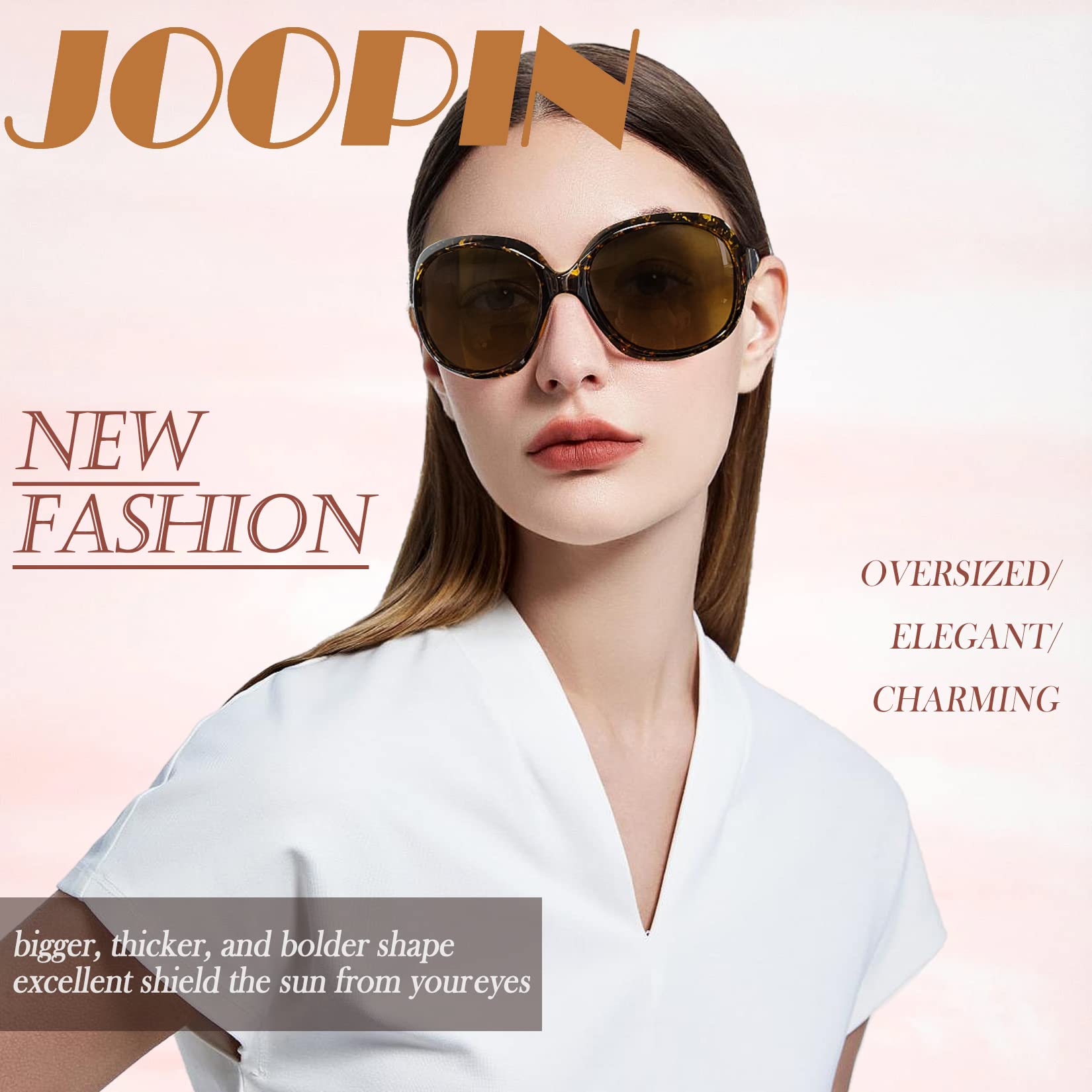 Joopin Occhiali da Sole Donna Grandi Polarizzati Quadrati UV400 Protezione Signora Oversize Vintage Retro Moda Occhiale da Guida