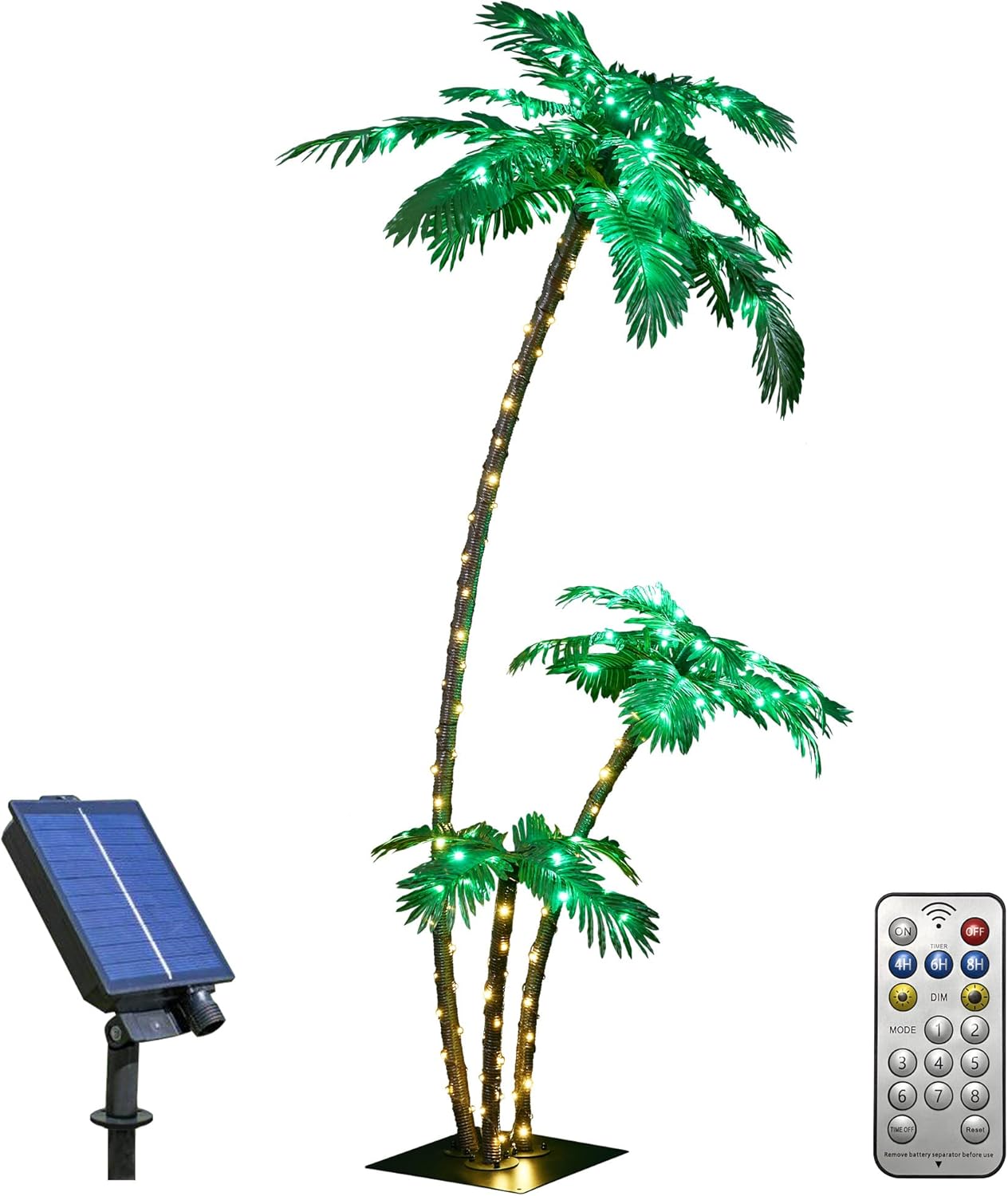 Lightshare Lighted 7FT Palm Tree 3Trunks Artificial Palm