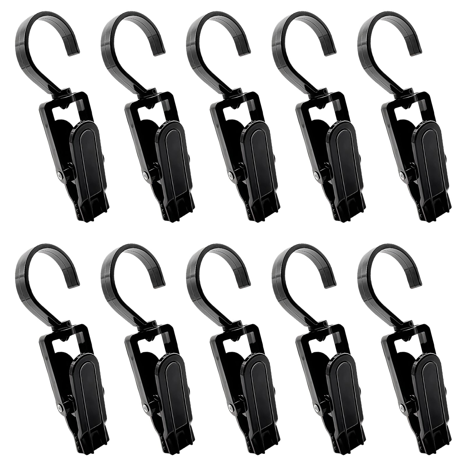 APGLSXY 10pcs 360 Degree Rotating Hooks with Clips Clothes Clip Multipurpose Organizers for Laundry Windproof Clothesline Clips
