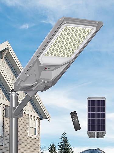 Miniatura 12 de Ofuray OL-12000W Luces solares de calle para exteriores, luces de estacionamiento comerciales del atardecer al amanecer, 60,000 mAh de gran