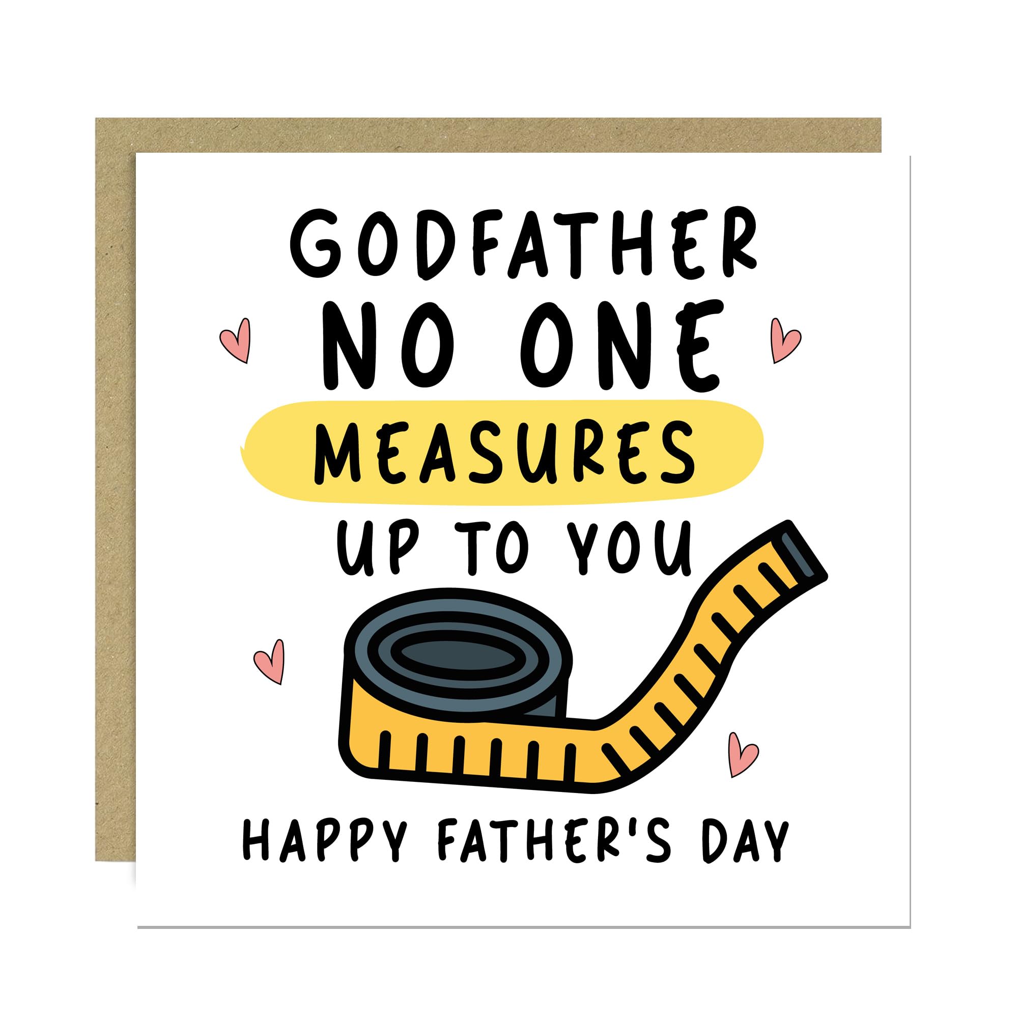 RED OCEAN Fathers Day Card For Godfather From Godchildren Godparent Happy Father's Day Card 145x145mm With Kraft Envelope Joke Godfather Cards For Fathers