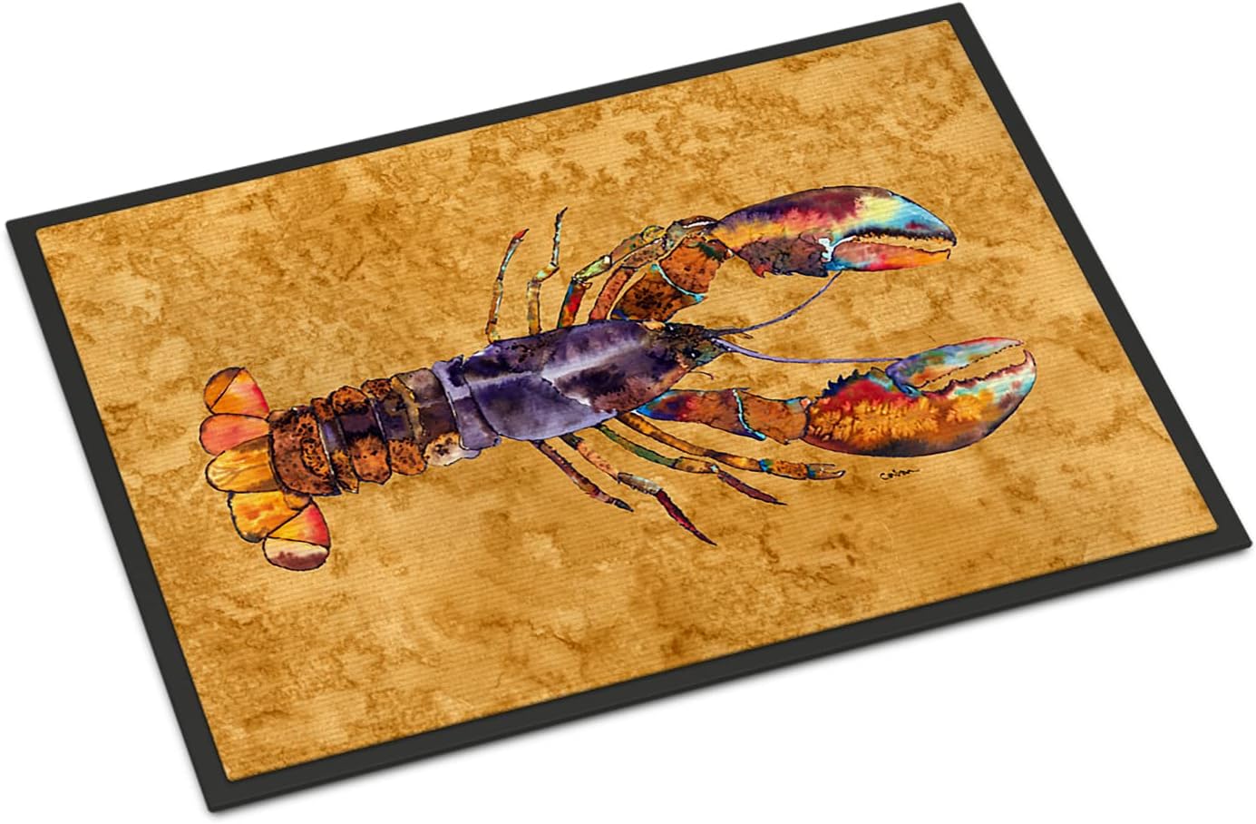 Caroline's Treasures 8716JMAT Lobster Doormat 24x36 Front Door Mat Indoor Outdoor Rugs for Entryway, Non Slip Washable Low Pile, 24H X 36W