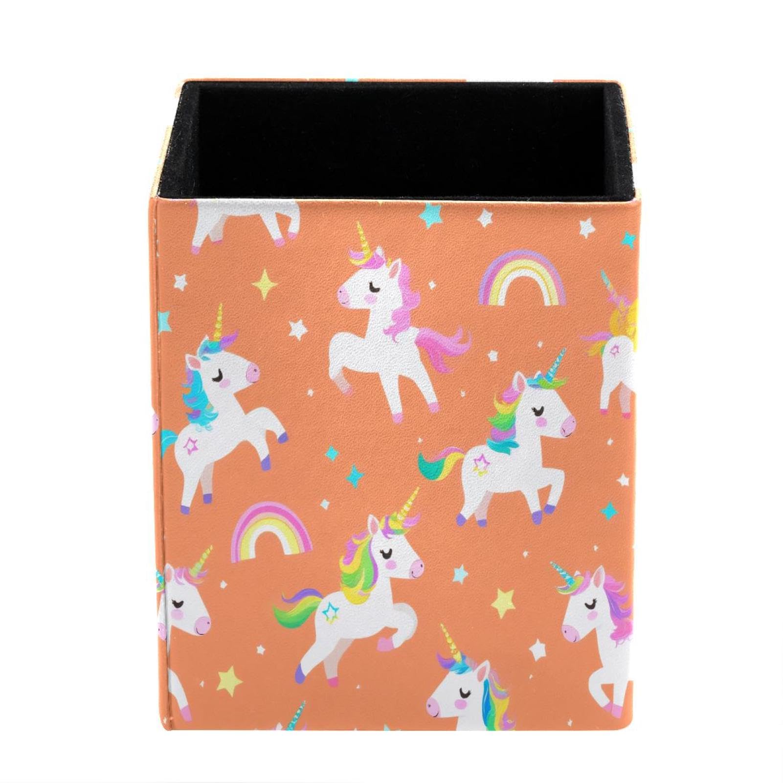 XingFox Rooster Vintage Print Pen Holder for Desk Deco, Sqaure PVC Leather Pencil Cup for Desk Pen Organizer, Makeup Brush Holder for School, Home, Office