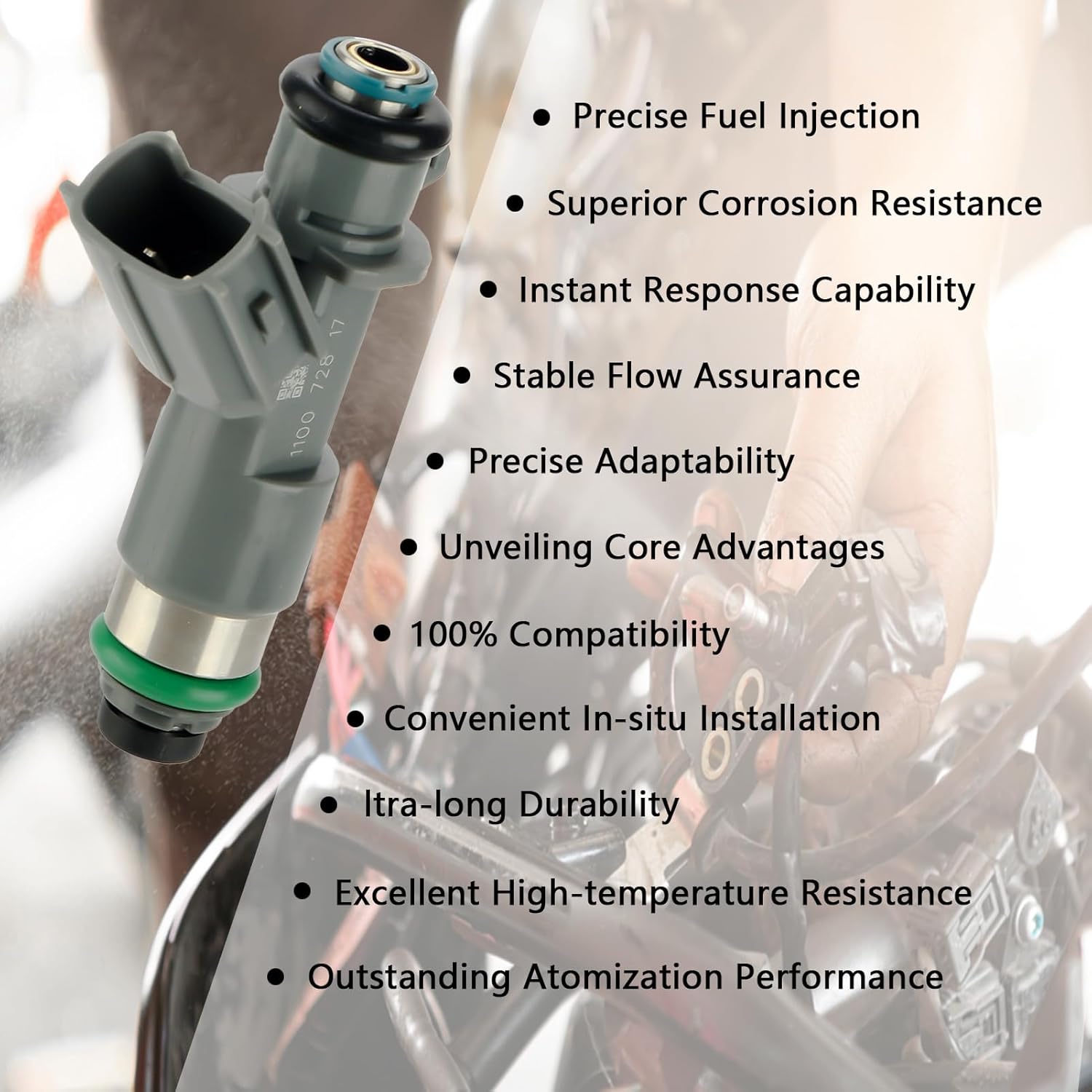 16450-R70-A01 Fuel Injectors (Set of 6) Compatible with Accord Crosstour Acura MDX RDX ZDX TL RL TSX 3.5L 3.7L (12 Holes) for # 155-0459 195500-1100