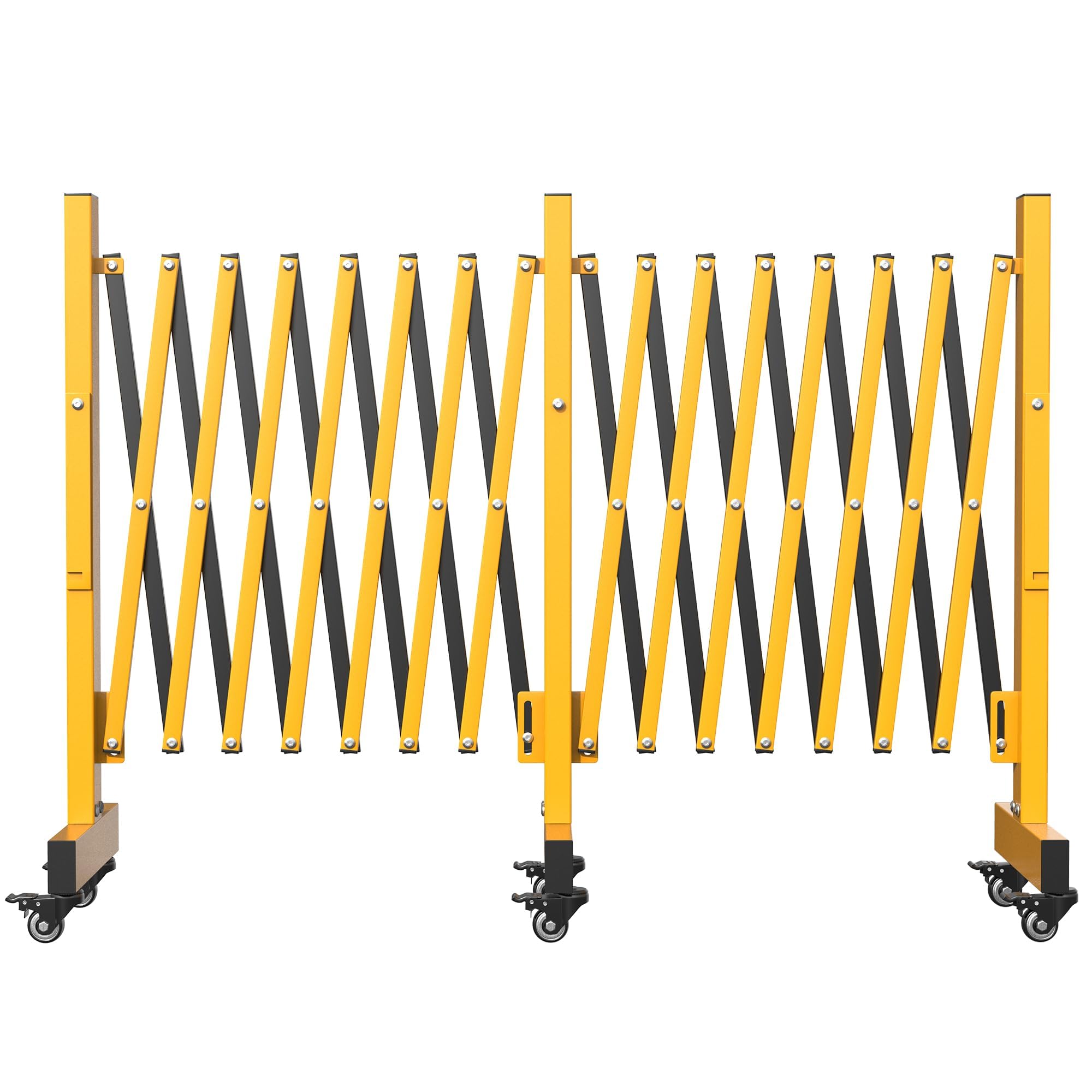 YITAHOME Metal Expandable Barricade Gate Outdoor, 16FT Folding Security Gate, Retractable Driveway Gate, Folding Safety Barricade