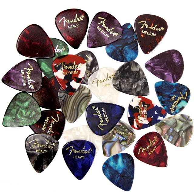 Fender Premium Picks Sampler - 24 Pack Includes Thin, Medium & Heavy Gauges (Austin Bazaar Exclusive)