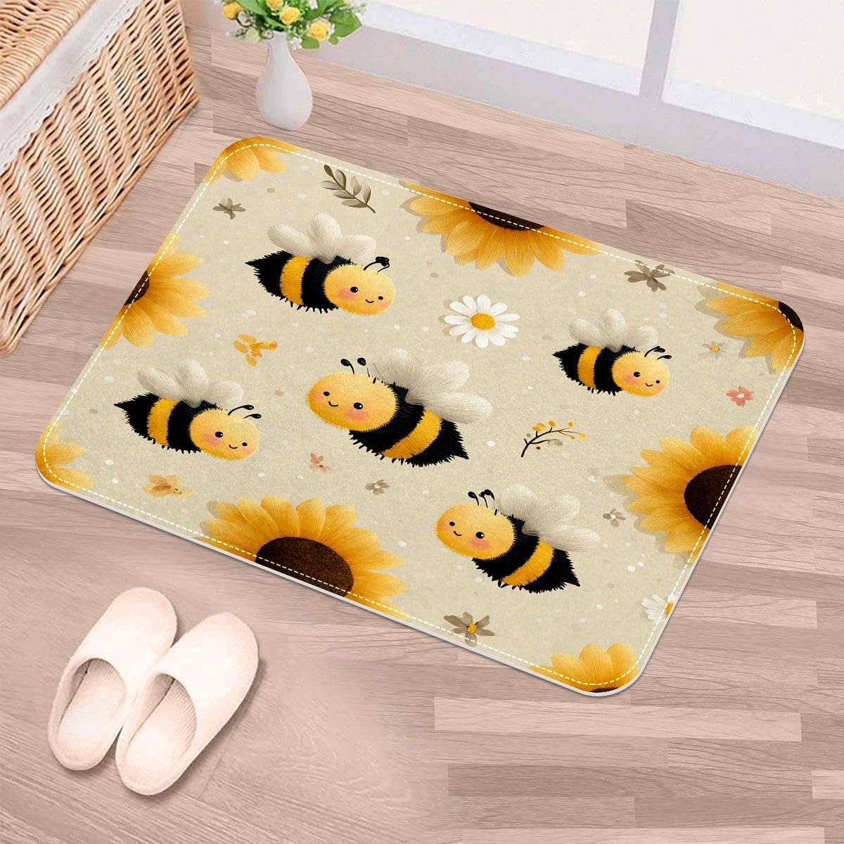 Tapete de puerta floral para entrada de casa, alfombra antideslizante de 50x80 cm lavable