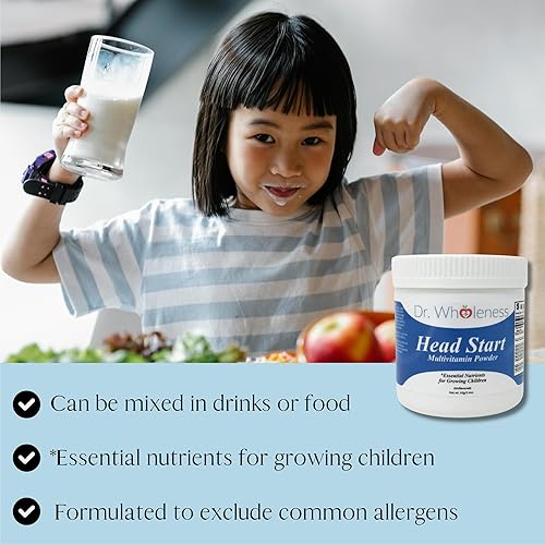 Miniatura 5 de Head Start Multivitamínico en polvo | Nutrientes esenciales para niños en crecimiento, vitaminas B metiladas, fácil de mezclar, sin sabores,
