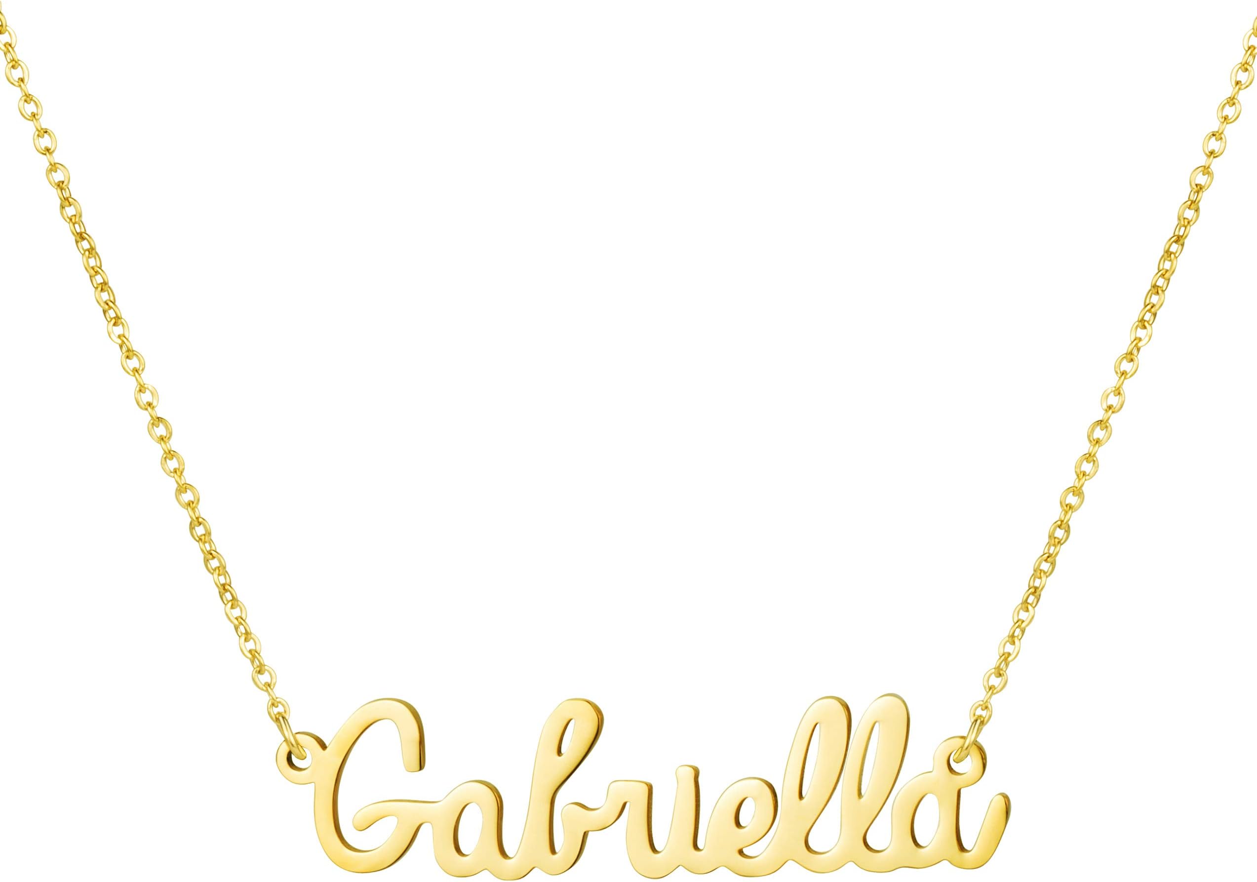 YiyangPersonalized Name Necklace 18K Gold Plated Stainless Steel pendant Jewelry Birthday Gift for Girls