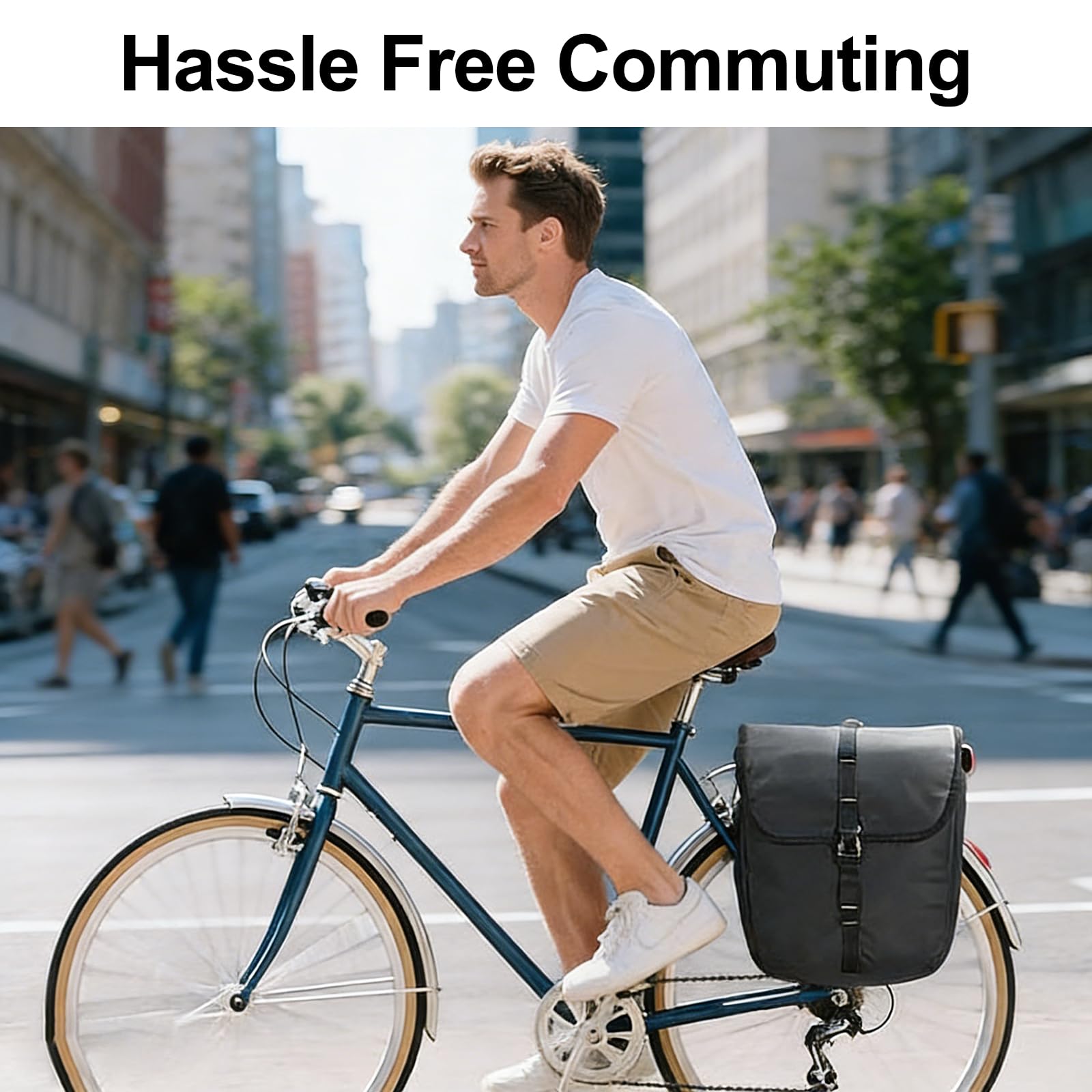 FARYODI - Sacoche da bicicletta per portapacchi, impermeabile da 40 l, con maniglia di trasporto, borsa per bicicletta, portapacchi posteriore per pendule da bici, per escursioni su bici da strada