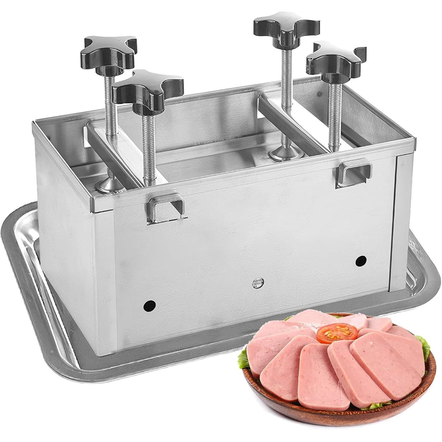 Molde de prensado de jamón con doble tornillo para hamburguesas rellenas caseras, deslizadores y barbacoas